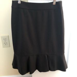 White House Black Market Flounce Skirt, Black, 4